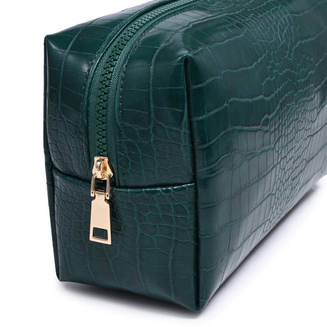 Urban Essentials Croc Chic Cosmetic & Travel Organizer Pouch 840504210563 View 8 | Emerald