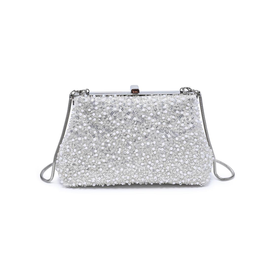 Woman wearing Ivory Urban Expressions Glitz Evening Bag 840504207921 View 7 | Ivory