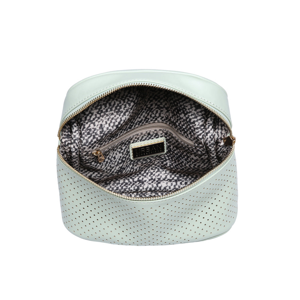 Woman wearing Mint Urban Expressions Hawthorn - Perforated Belt Bag NA-840611158635 View 9 | Mint