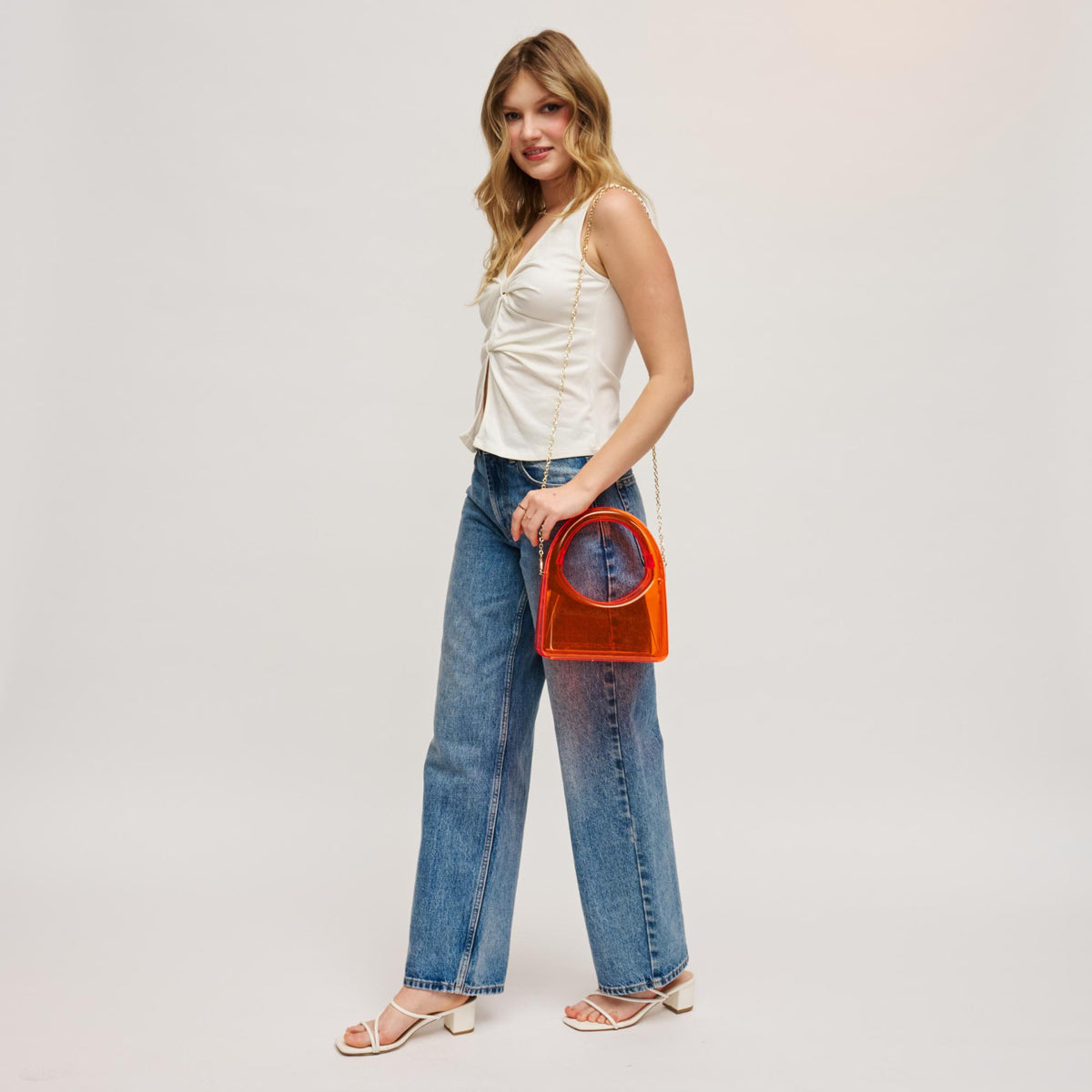 Woman wearing Orange Urban Expressions Zoila Evening Bag 840611117380 View 4 | Orange