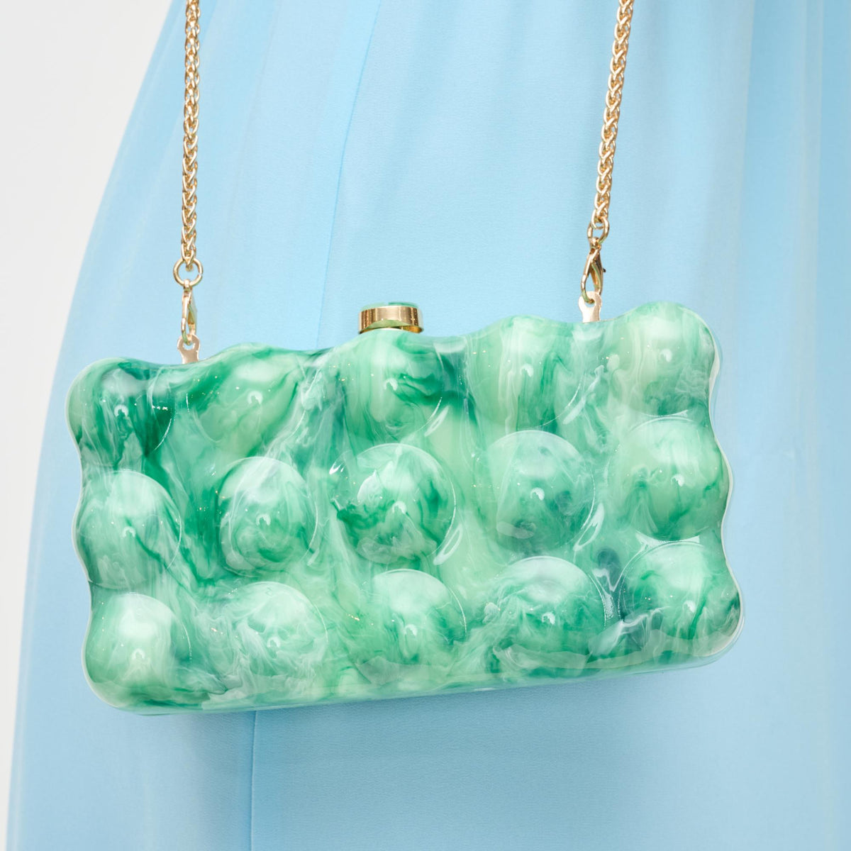Woman wearing Green Urban Expressions Waverly Evening Bag 840611132703 View 4 | Green