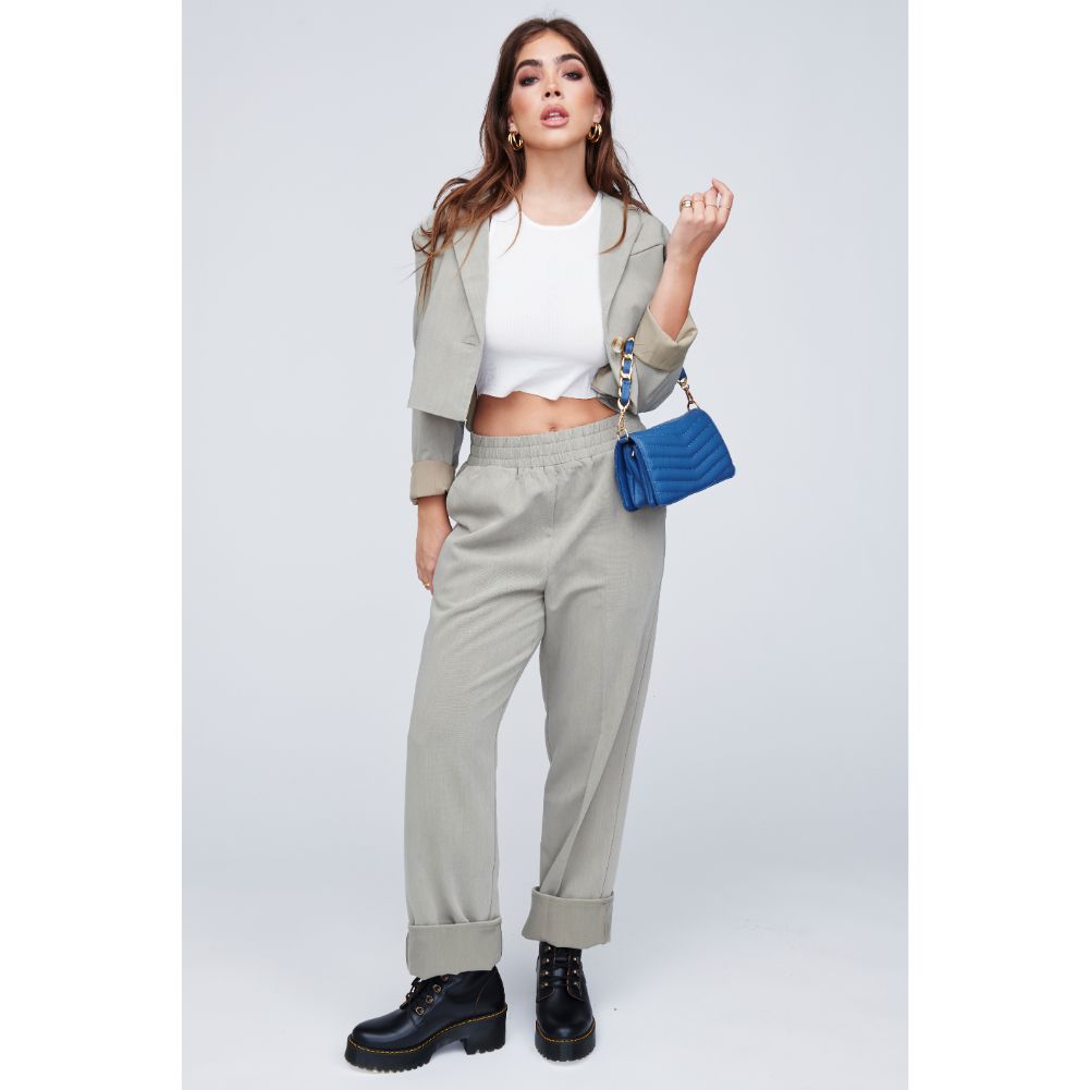 Woman wearing Denim Urban Expressions Genny - Chevron Stitch Crossbody 818209011112 View 4 | Denim