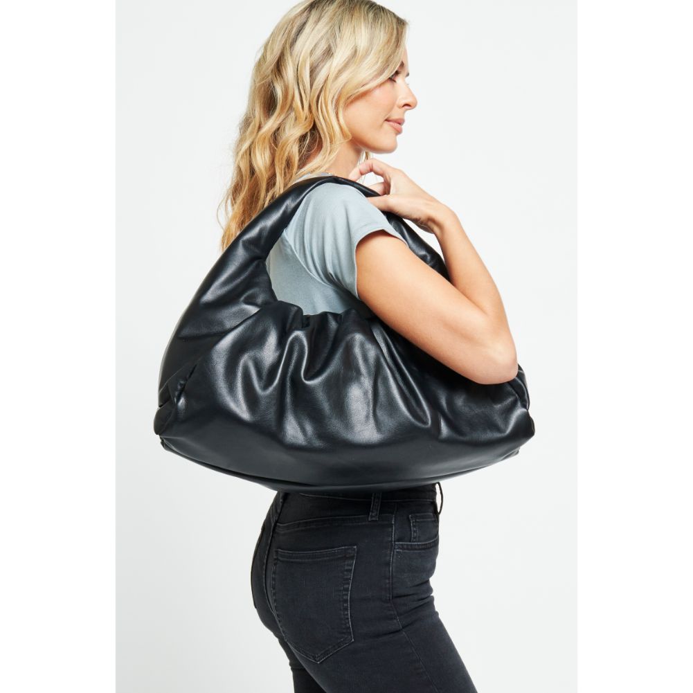 Woman wearing Black Urban Expressions Rochelle Hobo 840611174802 View 2 | Black