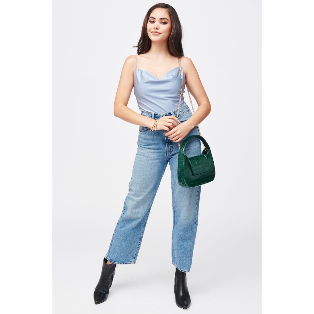 Woman wearing Forest Urban Expressions Esther Shoulder Bag 840611183460 View 3 | Forest