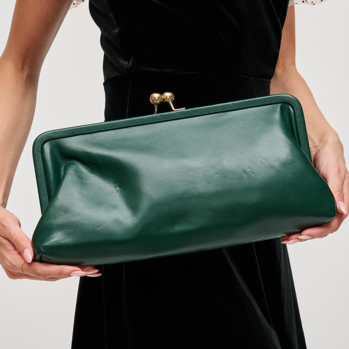 Woman wearing Forest Urban Expressions Kristin Clutch 840611198457 View 4 | Forest