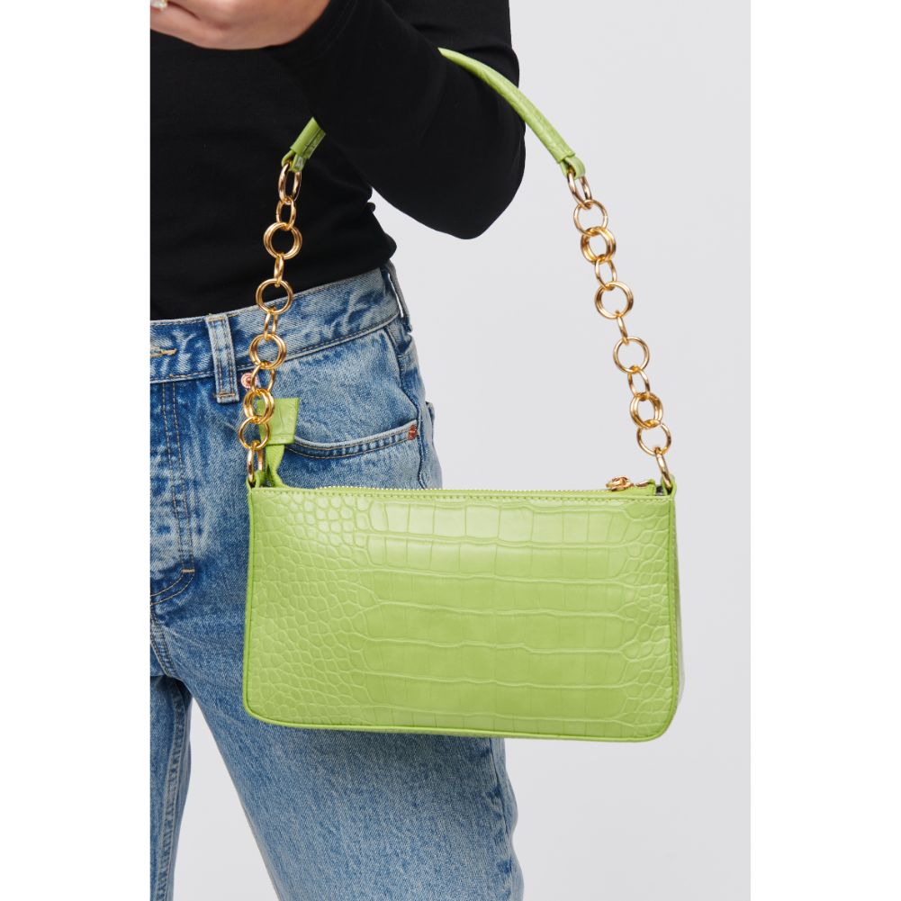Woman wearing Lime Urban Expressions Aster Shoulder Bag 818209015455 View 1 | Lime
