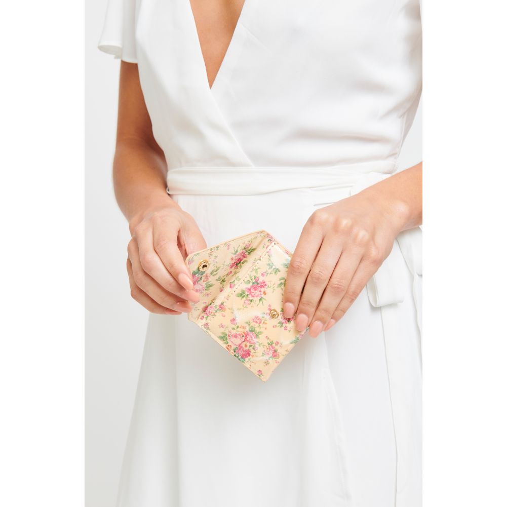 Woman wearing Beige Urban Expressions Lea Floral Wallet 840611181923 View 2 | Beige