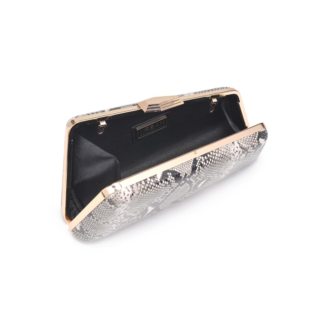Woman wearing Multi Urban Expressions Irene - Snake Asymmetrical Evening Bag 840611198587 View 9 | Multi