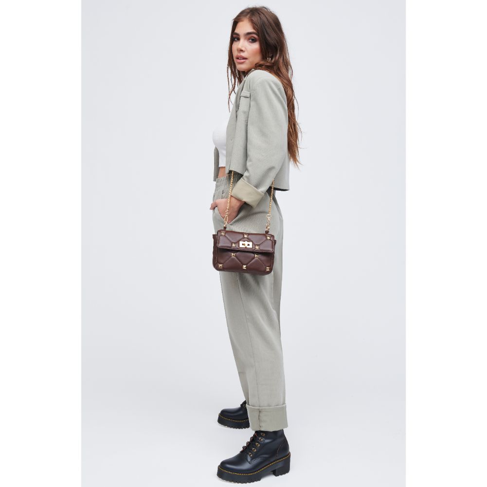 Woman wearing Chocolate Urban Expressions Aiza Crossbody 818209010566 View 3 | Chocolate