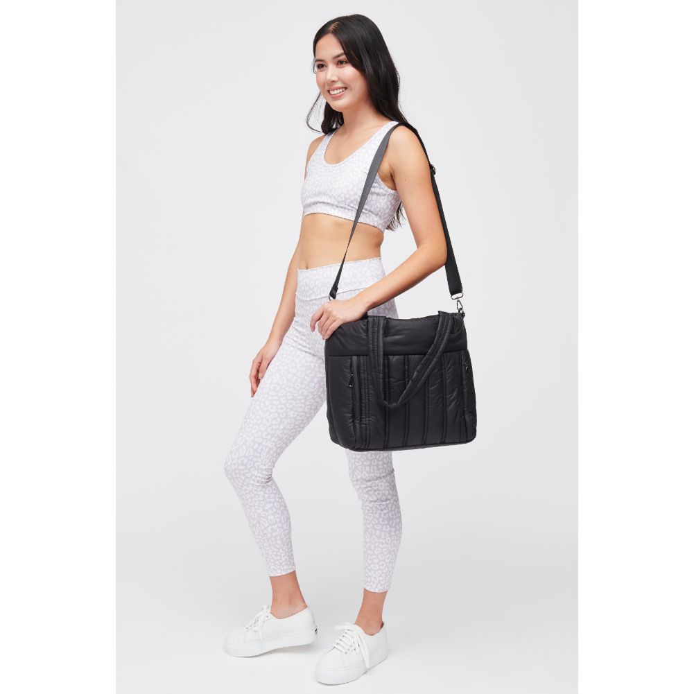 Woman wearing Black Urban Expressions Ellis Tote 840611182678 View 4 | Black