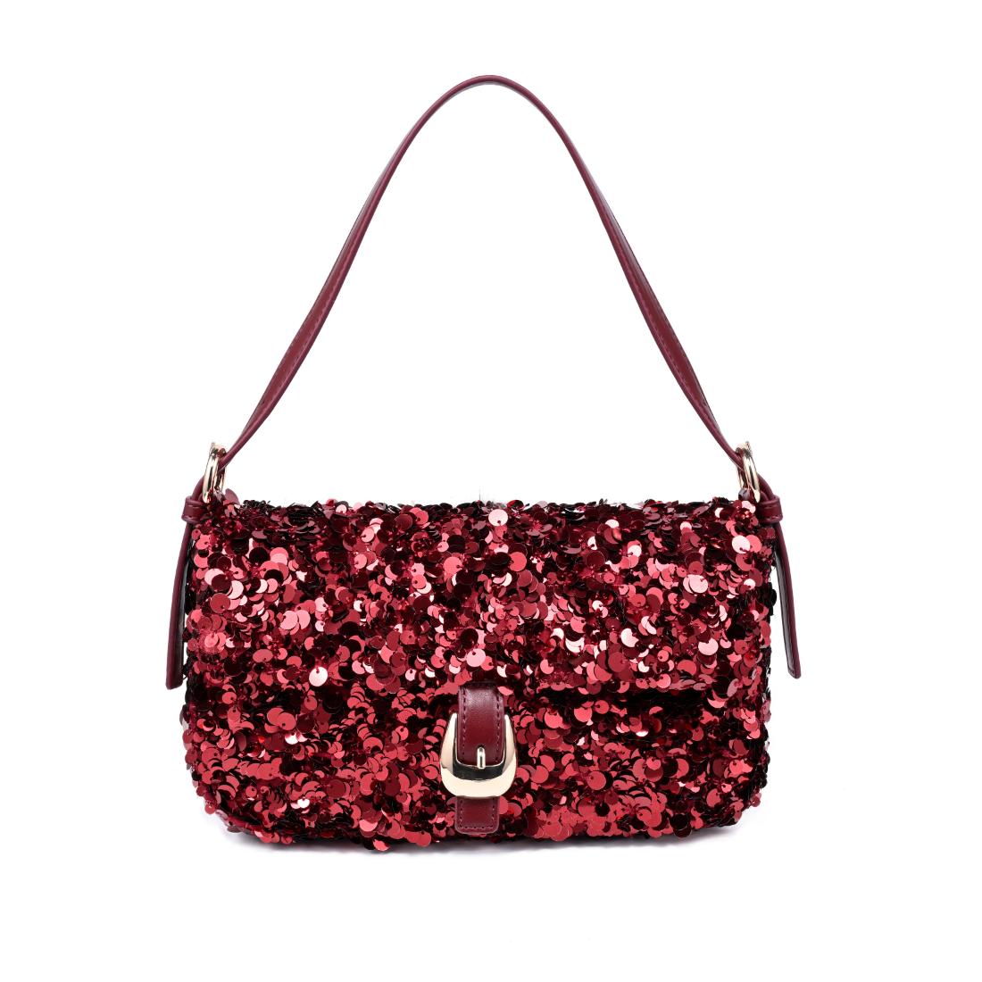 Urban Expressions Gloria - Sequins Shoulder Bag 840504210693 View 1 | Burgundy