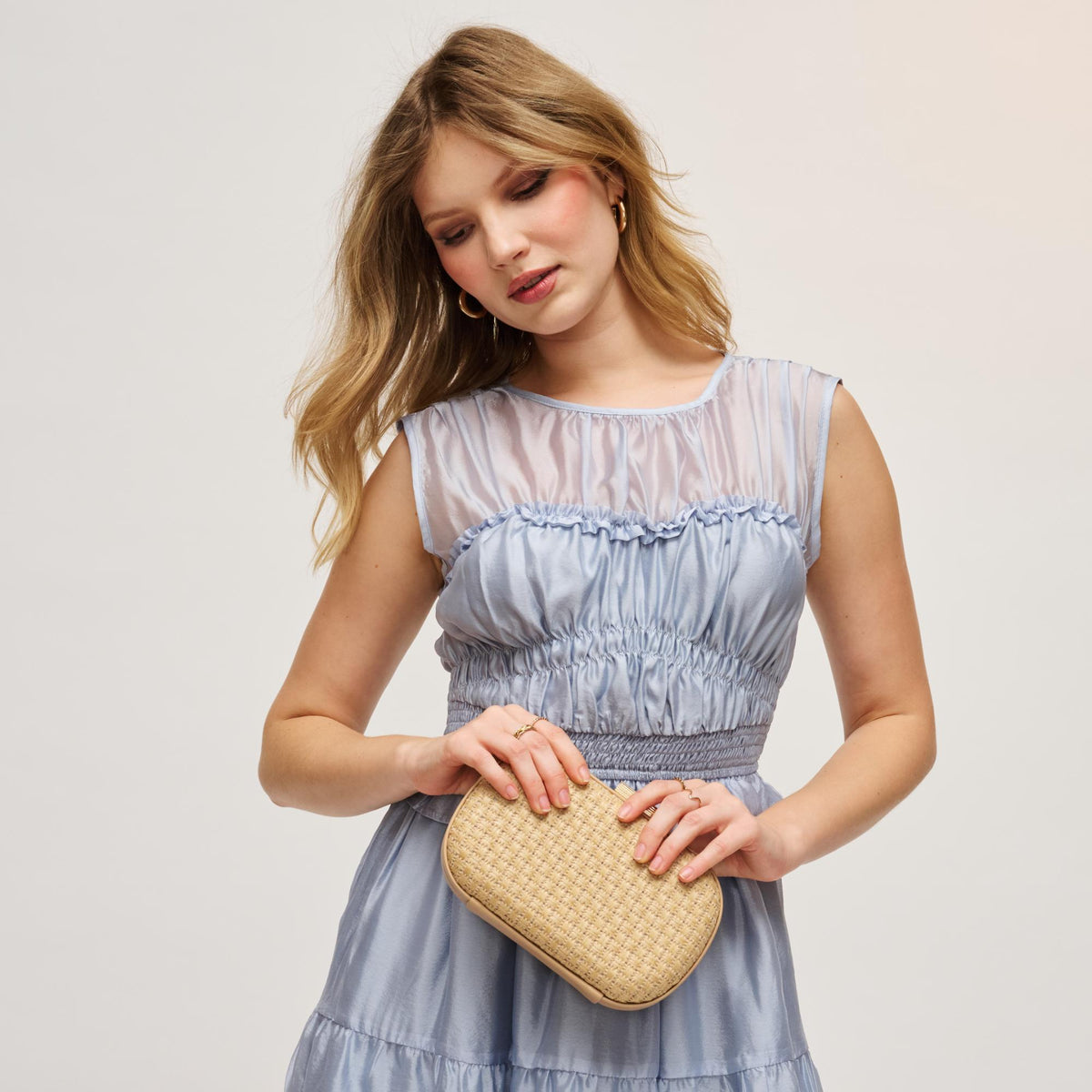 Woman wearing Ivory Urban Expressions Cove Evening Bag 840504208294 View 3 | Ivory