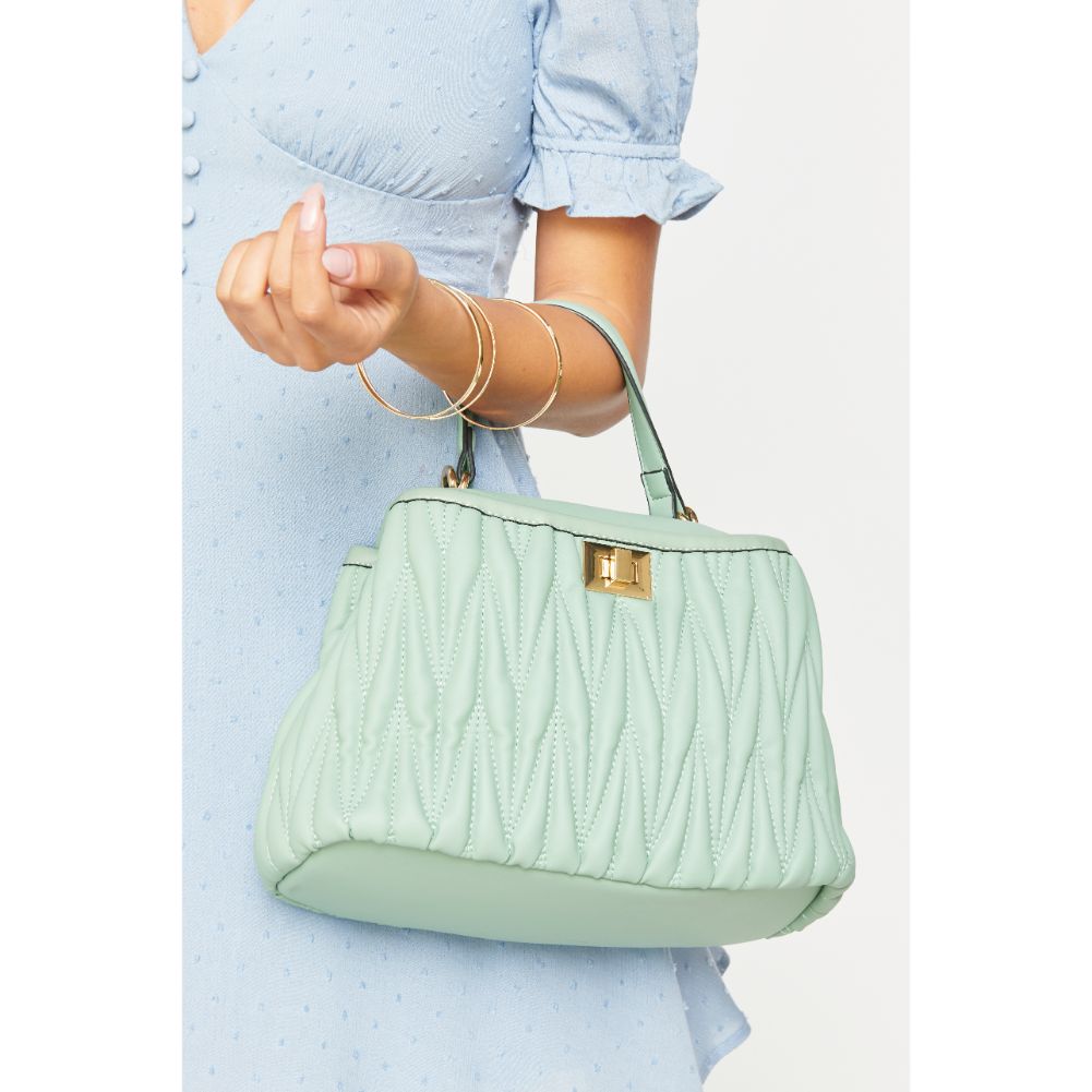 Woman wearing Mint Urban Expressions Peggy Satchel 840611160379 View 2 | Mint