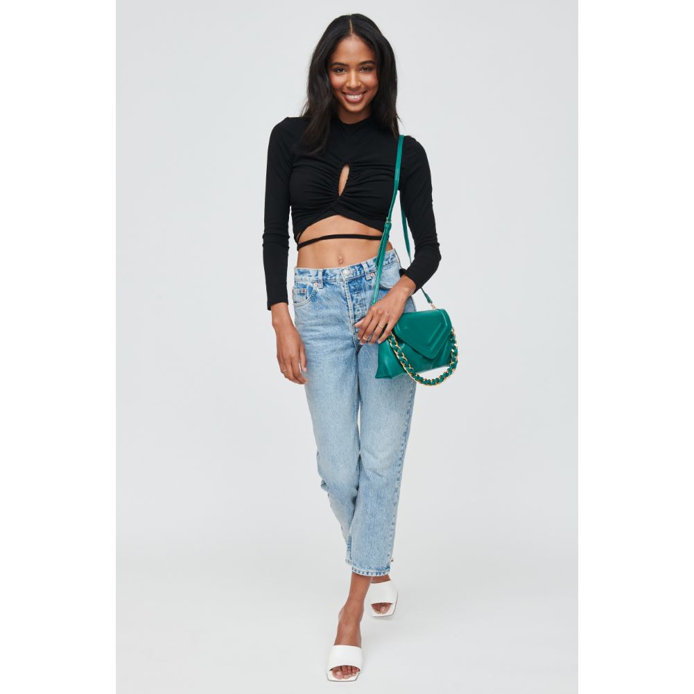 Woman wearing Emerald Urban Expressions Adrienne Crossbody 840611103031 View 3 | Emerald