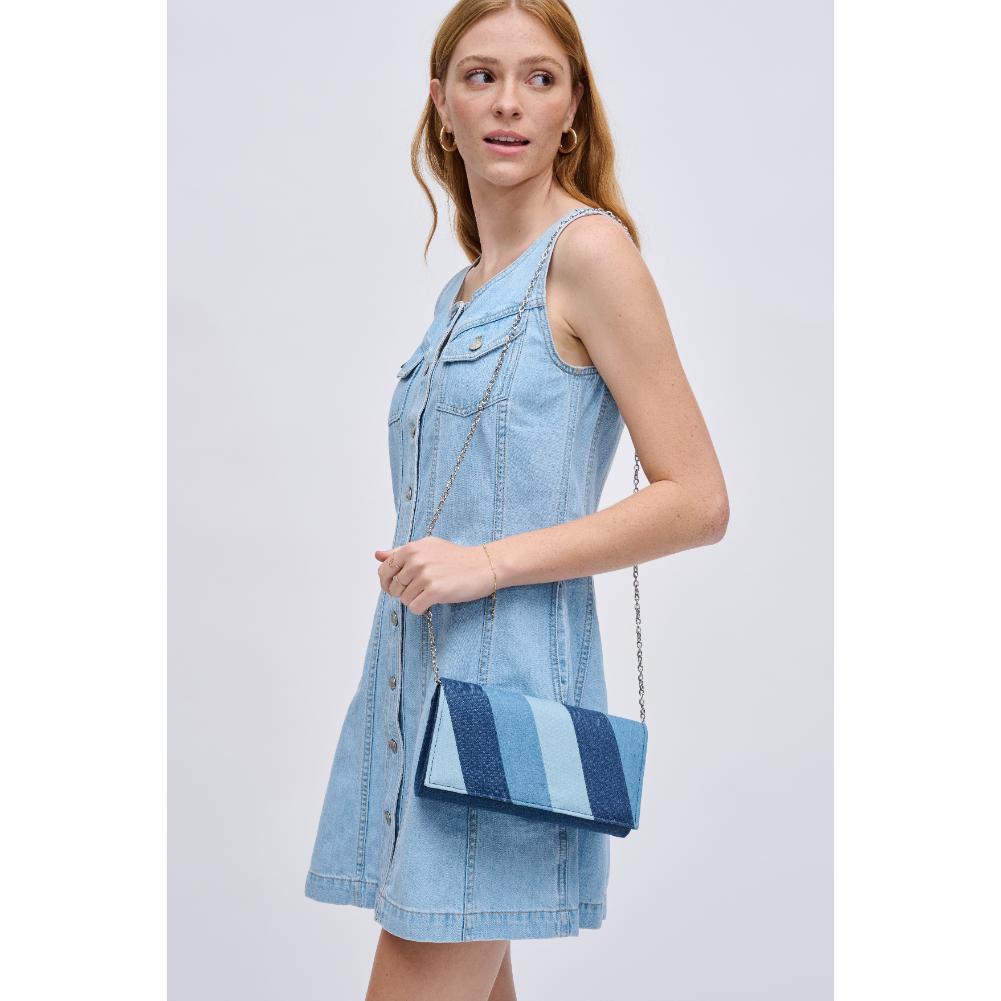 Woman wearing Denim Urban Expressions Tisa Crossbody 840611130556 View 1 | Denim
