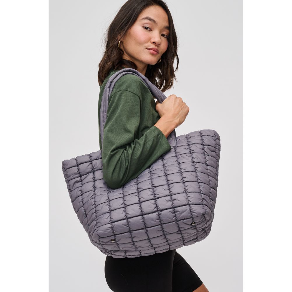 Woman wearing Carbon Urban Expressions Breakaway - Puffer Tote 840611119841 View 2 | Carbon