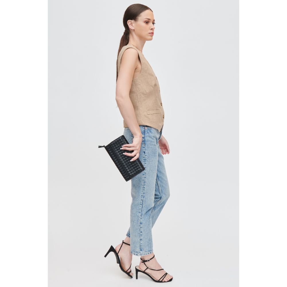 Woman wearing Black Urban Expressions Wallis Crossbody 840611107503 View 3 | Black