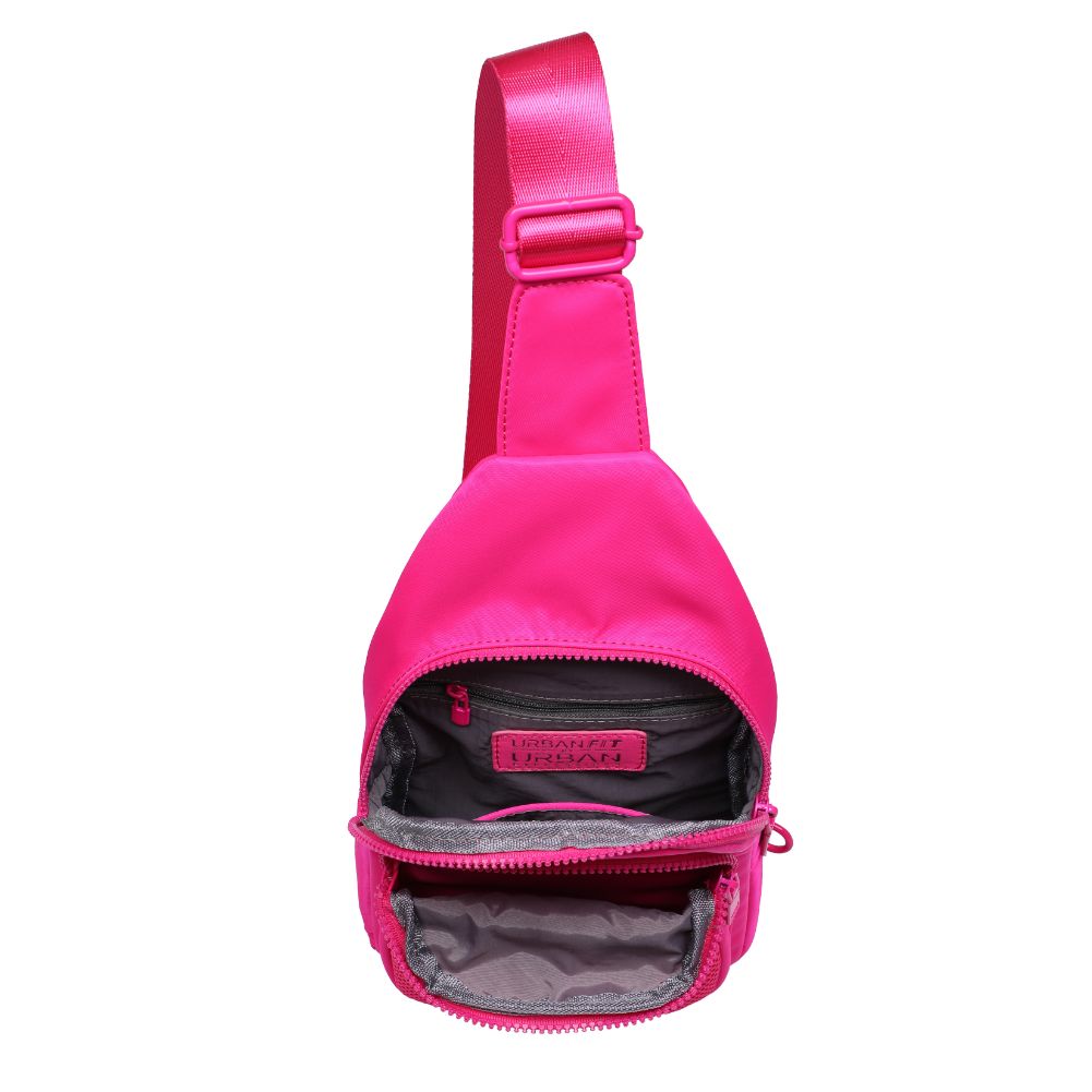 Woman wearing Magenta Urban Expressions Walker - Nylon Sling Backpack 840611110671 View 9 | Magenta