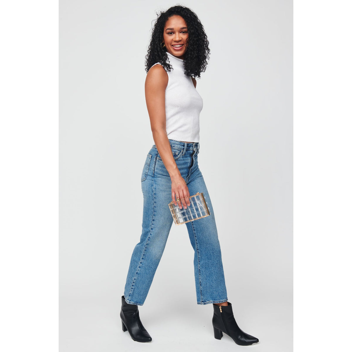 Woman wearing Clear Urban Expressions Missy Minaudiere 818209012386 View 4 | Clear