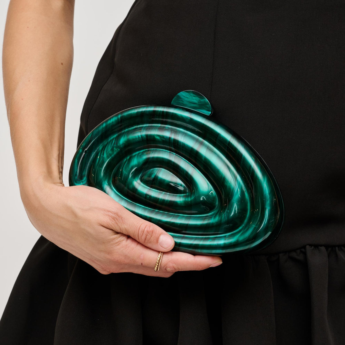 Woman wearing Emerald Urban Expressions Melody Evening Bag 840611125576 View 1 | Emerald