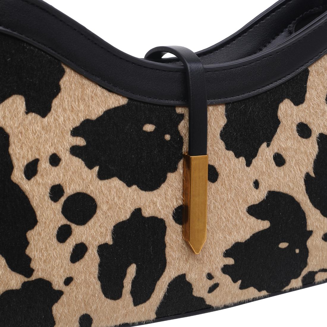 Urban Expressions Judith - Cowprint Clutch 840504217098 View 8 | Tan Black