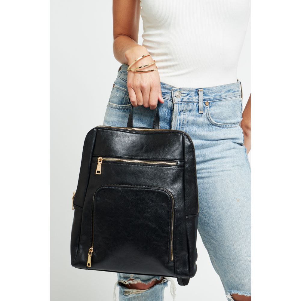 Woman wearing Black Urban Expressions Gramercy Backpack 840611178657 View 3 | Black