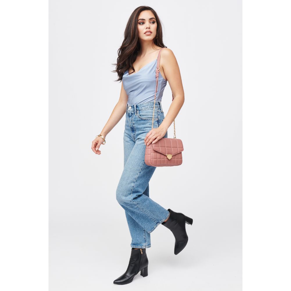 Woman wearing Mauve Urban Expressions Patsy Crossbody 840611184542 View 3 | Mauve