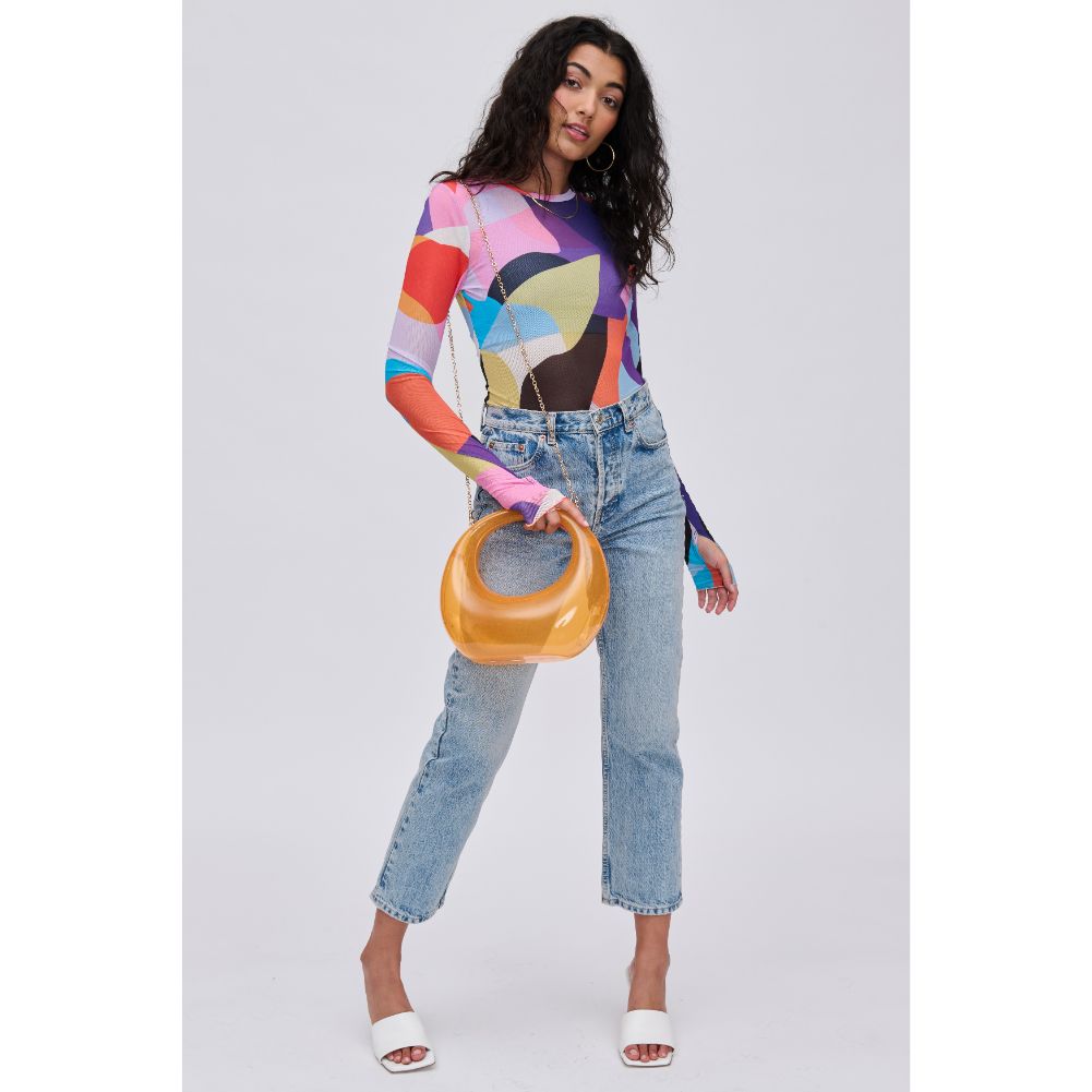 Woman wearing Neon Orange Urban Expressions Bess Evening Bag 840611116956 View 3 | Neon Orange