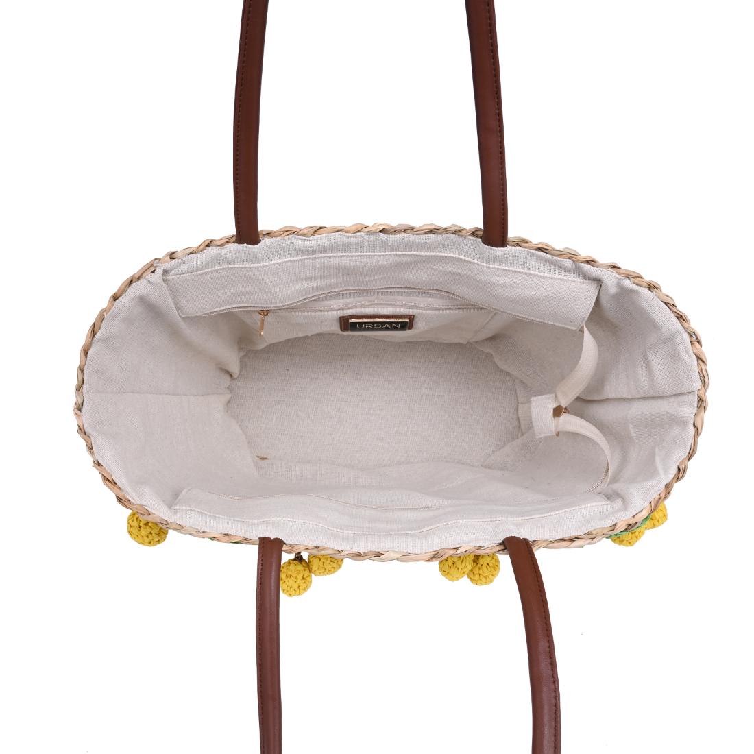 Woman wearing Natural Lemon Urban Expressions Josie Tote 840504204609 View 9 | Natural Lemon