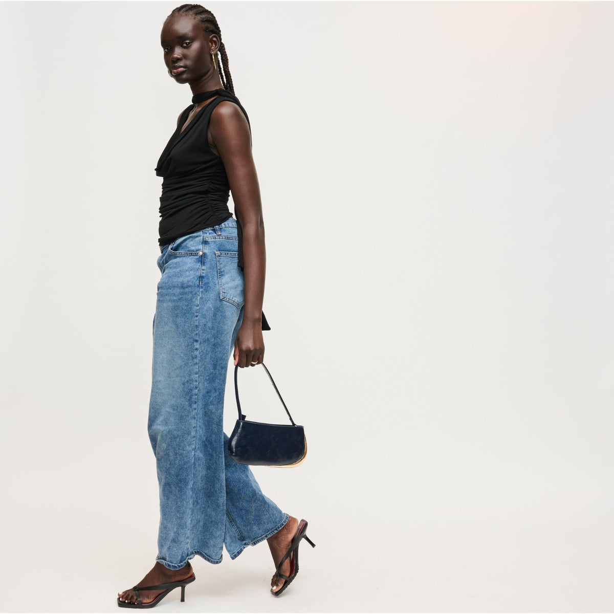 Woman wearing Navy Urban Expressions Cooper Shoulder Bag 840504205774 View 3 | Navy
