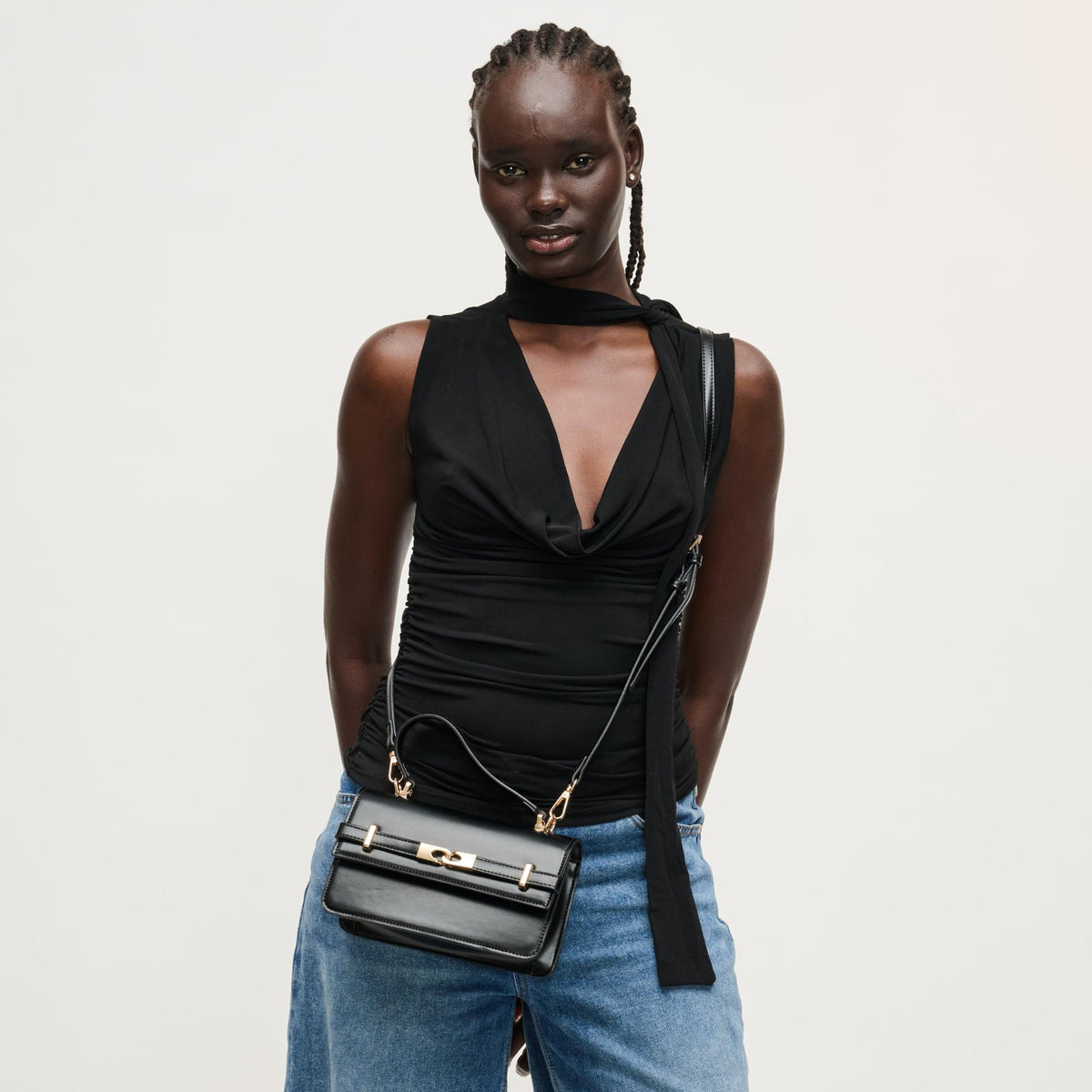 Woman wearing Black Urban Expressions Lily Crossbody 840504205781 View 1 | Black