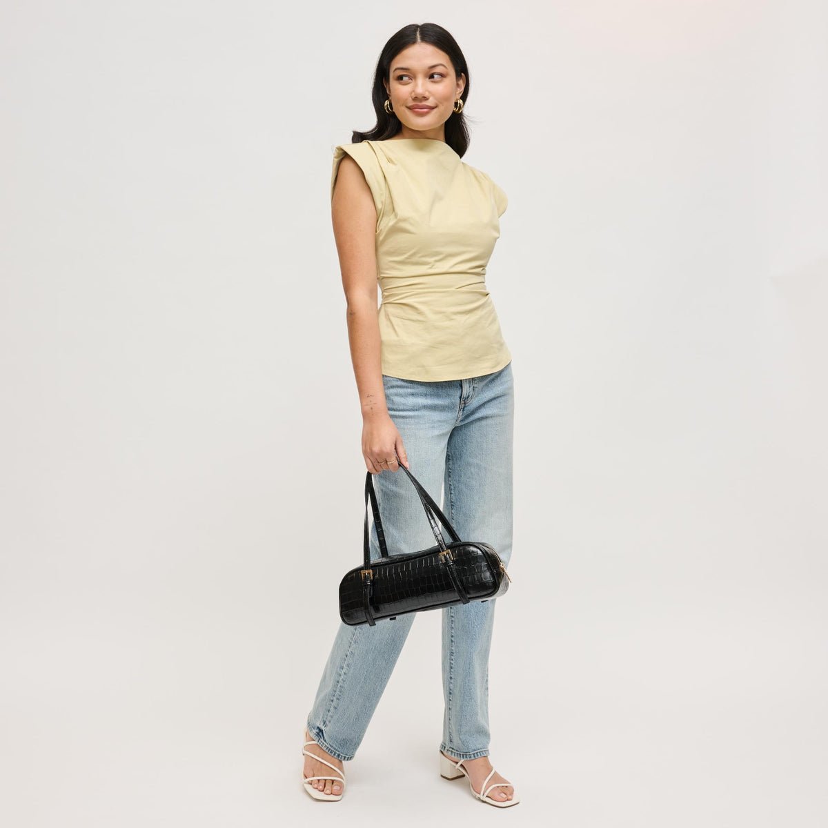 Woman wearing Black Urban Expressions Athena Shoulder Bag 840504206160 View 2 | Black