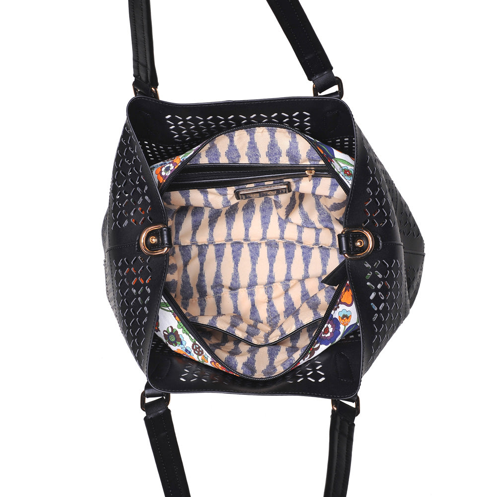 Woman wearing Black Urban Expressions Mackenzie Tote NA-840611143341 View 9 | Black