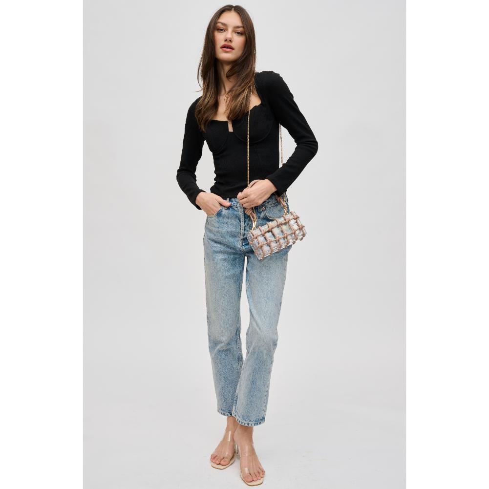 Woman wearing Natural Urban Expressions Mavis Evening Bag 840611191687 View 3 | Natural