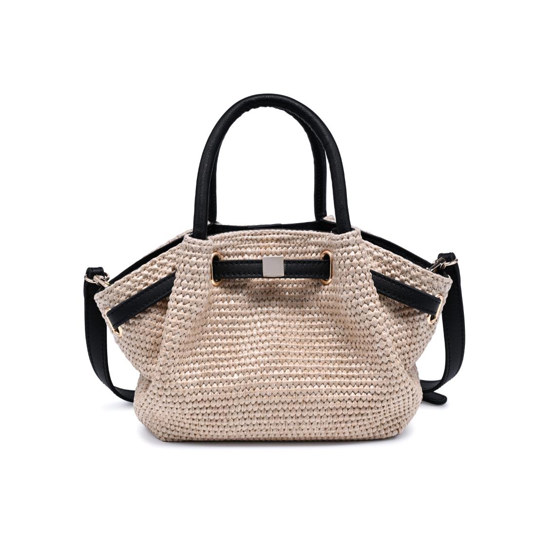 Woman wearing Natural Black Urban Expressions Selena - Straw Crossbody 840504204876 View 5 | Natural Black