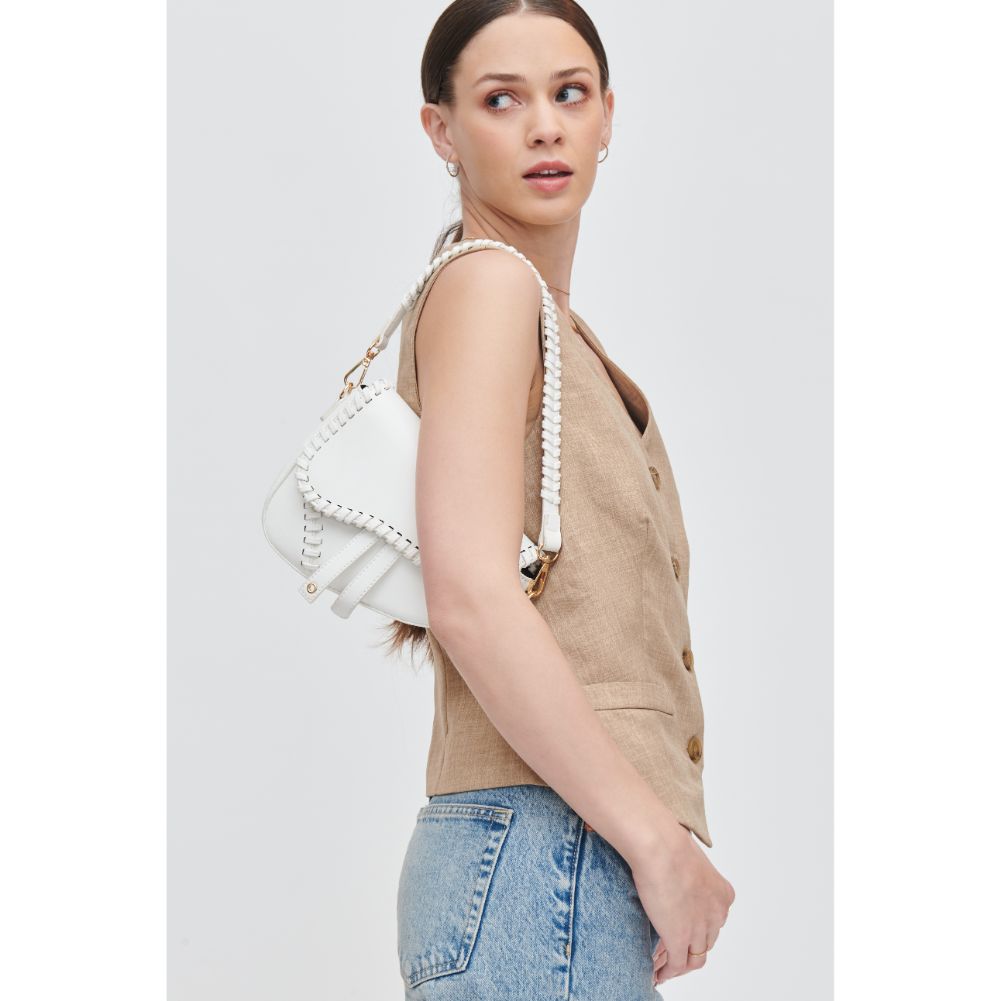 Woman wearing White Urban Expressions Sloane Crossbody 840611106933 View 3 | White
