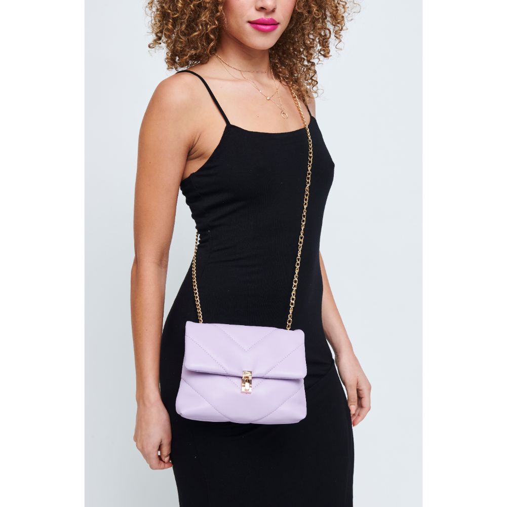 Woman wearing Lilac Urban Expressions Samantha Crossbody 840611178923 View 4 | Lilac