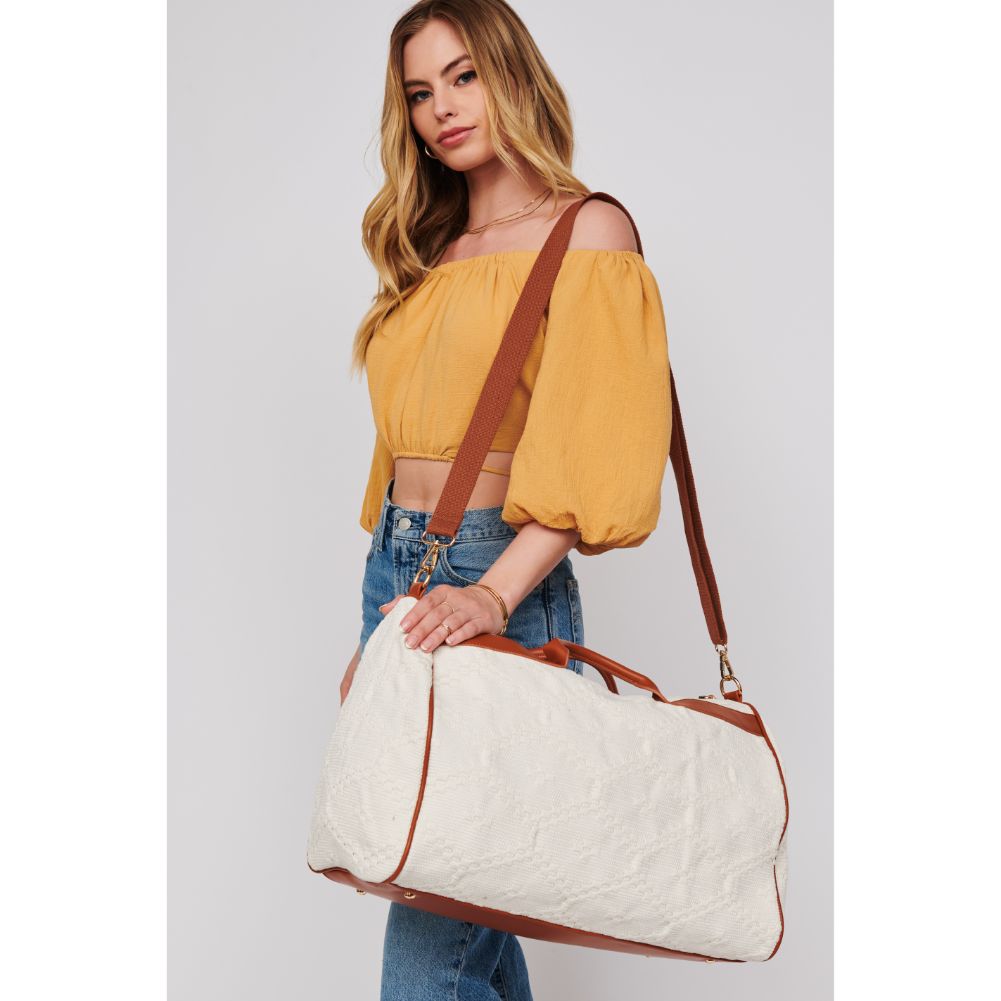 Woman wearing Ivory Tan Urban Expressions Winslow Weekender 818209018968 View 2 | Ivory Tan
