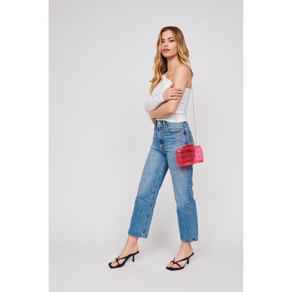Woman wearing Pink Urban Expressions Rexha Evening Bag 840611171689 View 2 | Pink