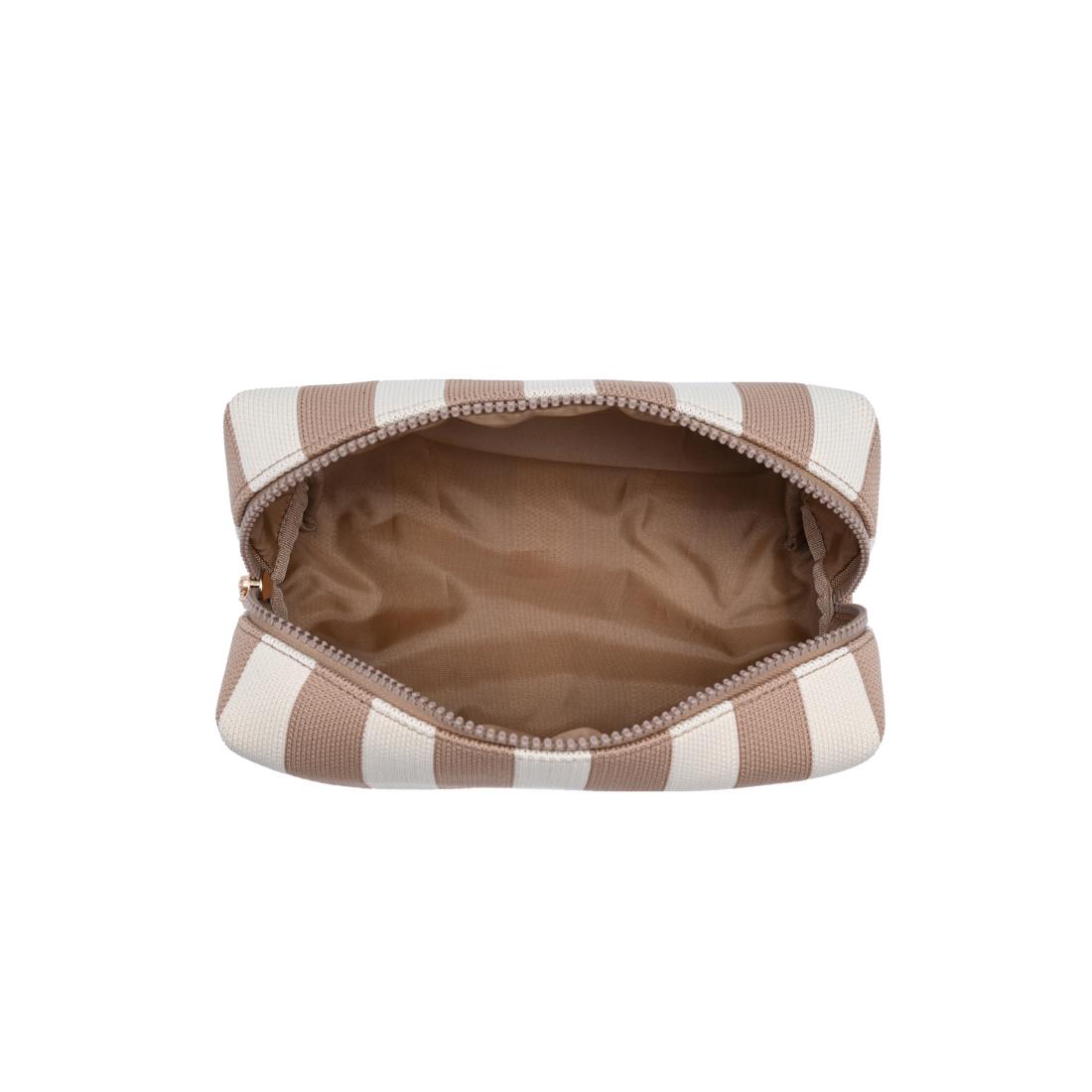 Urban Essentials Essential Stripe Cosmetic & Travel Organizer Pouch 840504215872 View 4 | Natural Ivory