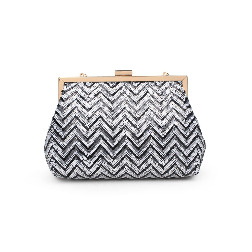Product Image of Urban Expressions Billie Evening Bag 840611165176 View 7 | Black White