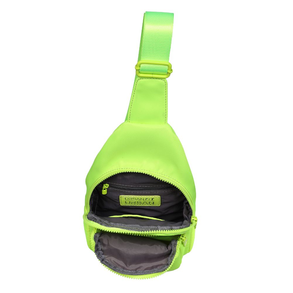 Woman wearing Neon Yellow Urban Expressions Walker - Nylon Sling Backpack 840611110688 View 9 | Neon Yellow