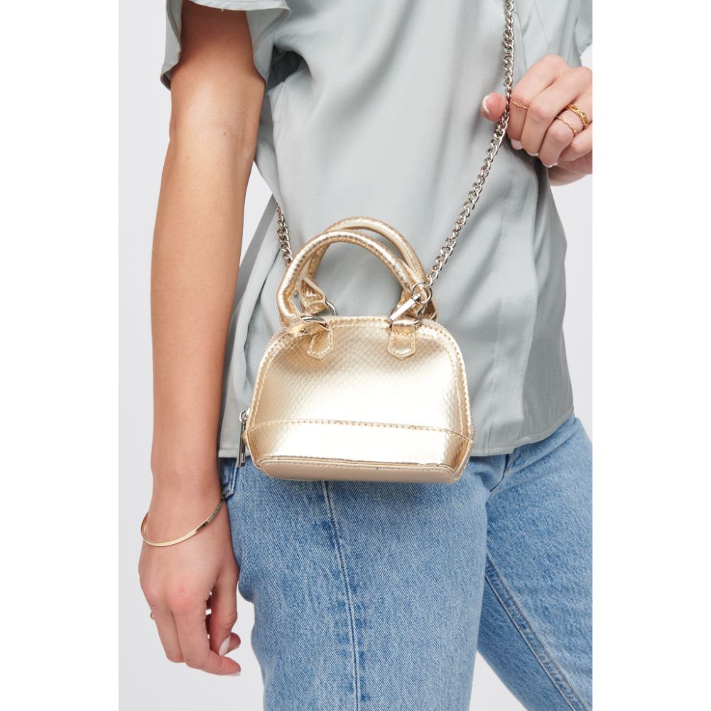 Woman wearing Gold Urban Expressions Bambi Crossbody 818209013697 View 1 | Gold