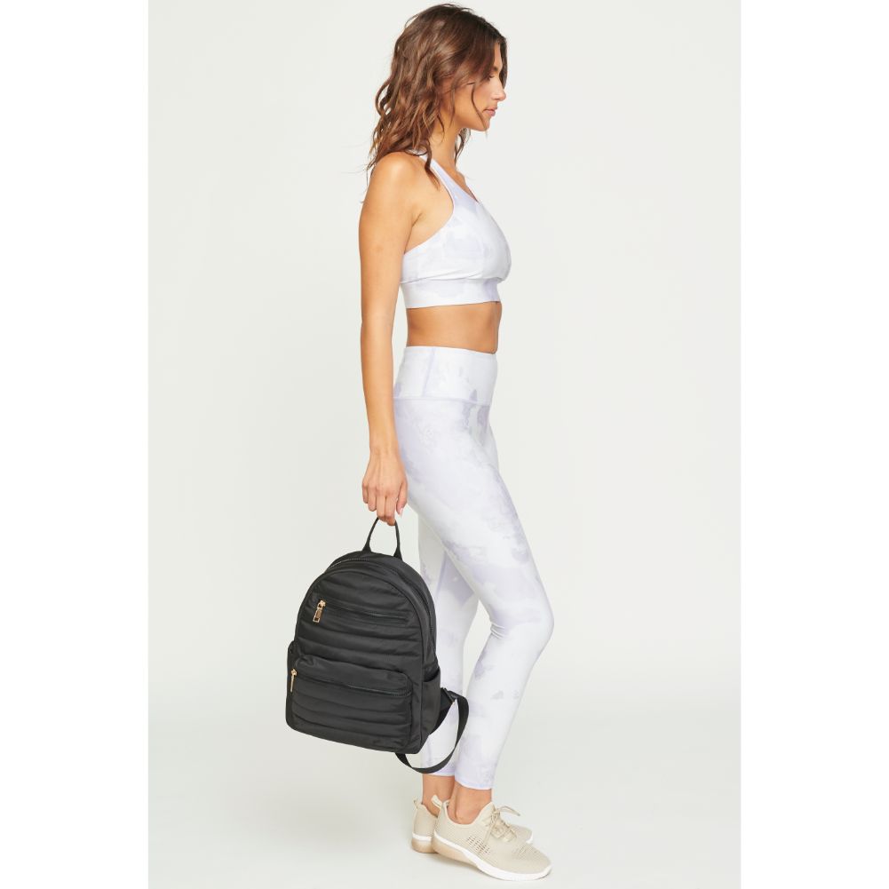 Woman wearing Black Urban Expressions Aiden Backpack 840611180766 View 4 | Black