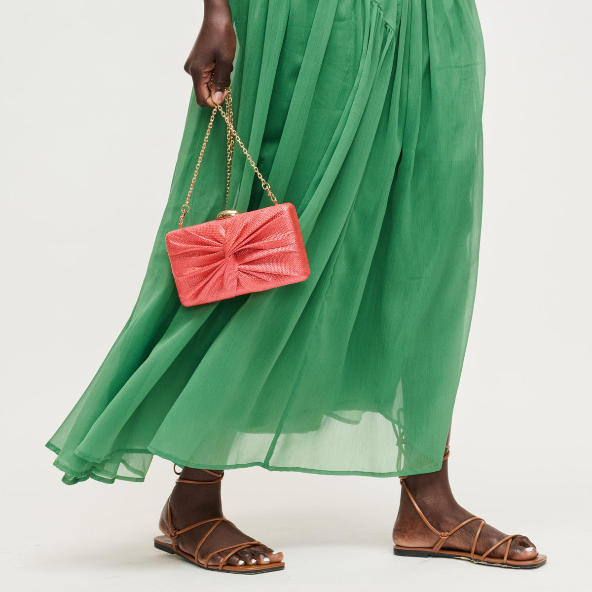 Woman wearing Red Urban Expressions Serenity Evening Bag 840504206337 View 3 | Red