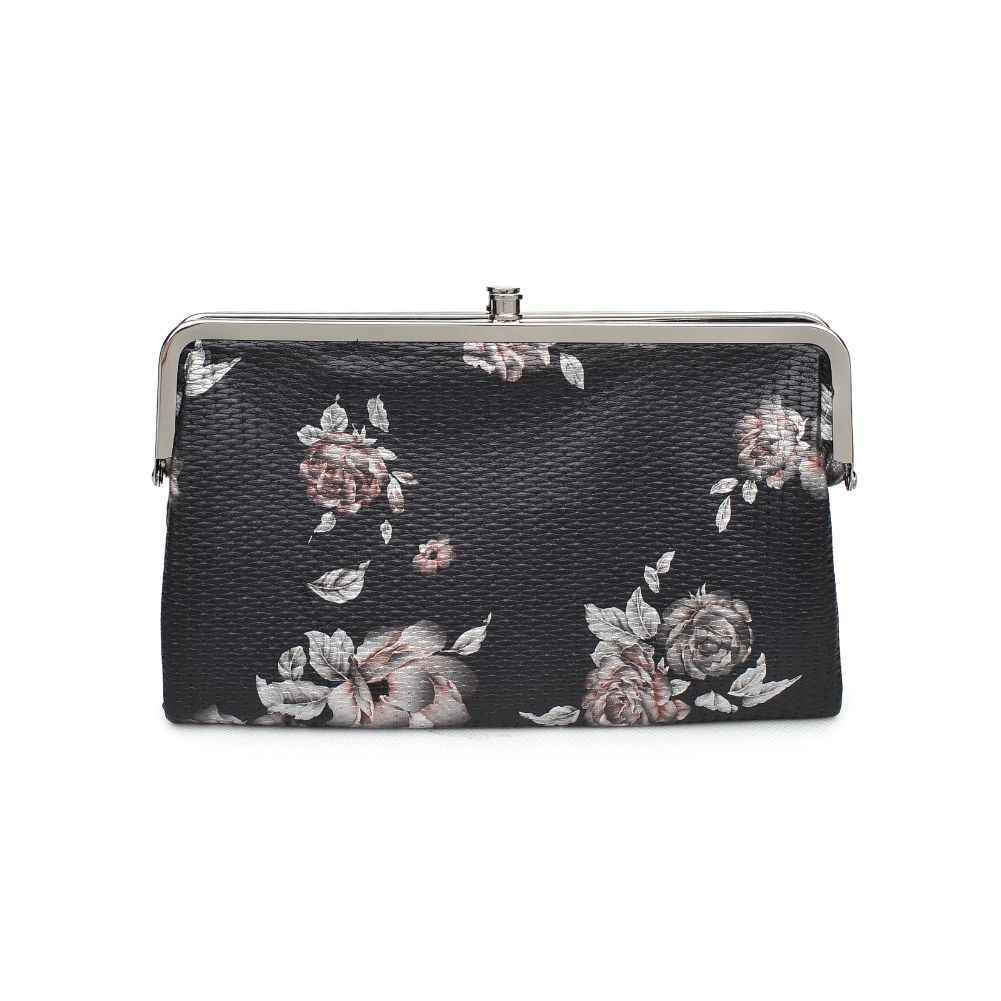 Woman wearing Black Urban Expressions Sandra Floral Wallet 840611151643 View 5 | Black
