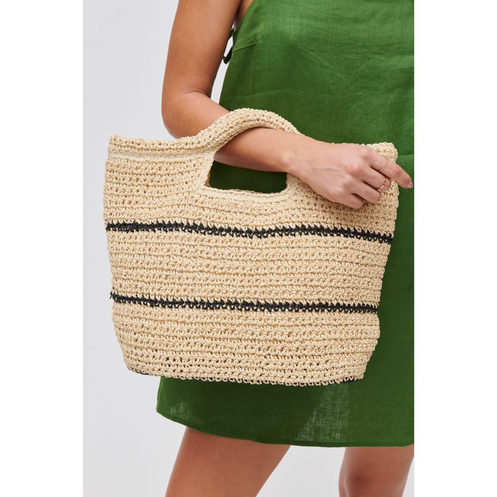 Woman wearing Natural Black Urban Expressions Cassius Tote 840611108470 View 4 | Natural Black