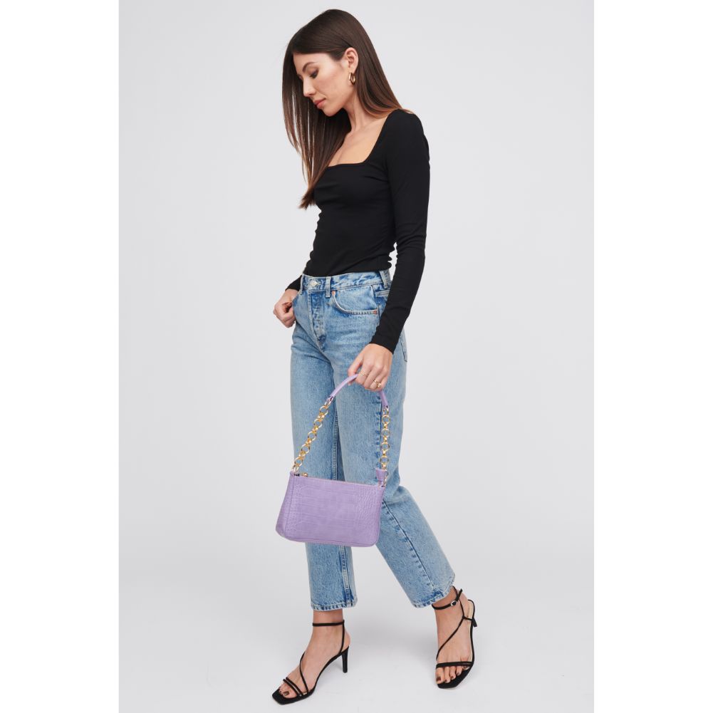 Woman wearing Lavender Urban Expressions Aster Shoulder Bag 818209015462 View 3 | Lavender