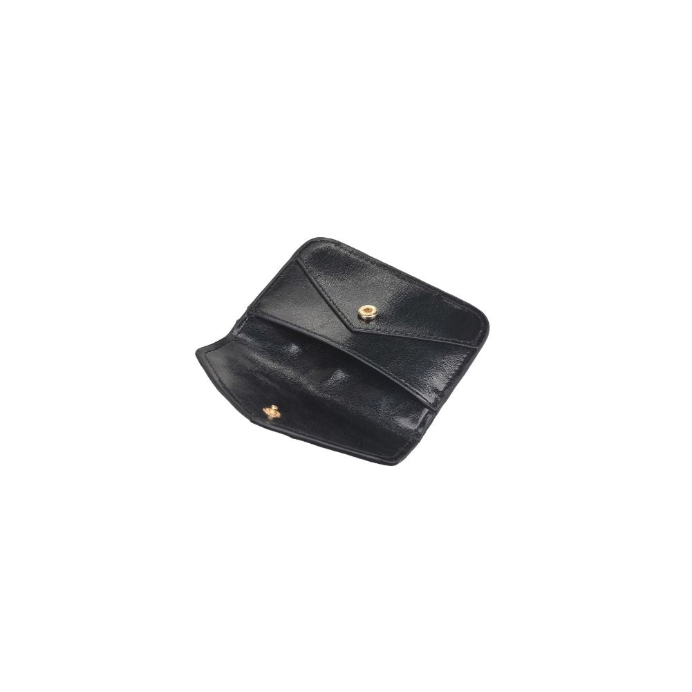 Woman wearing Black Urban Expressions Fifi Metallic Card Holder 840611119414 View 9 | Black
