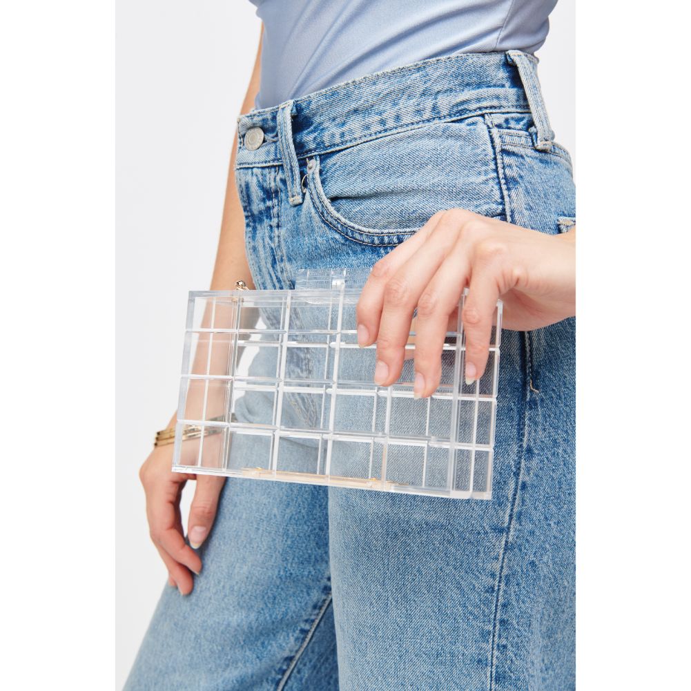 Woman wearing Clear Urban Expressions Nisha Evening Bag 840611184436 View 2 | Clear